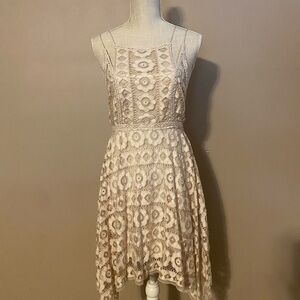 Free People Just Like Honey Lace High Low Dress in Cream